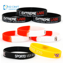 Wholesale cheap custom mixed color thermal printing motivational silicone bracelets wristband